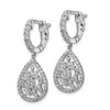 Lex & Lu Sterling Silver w/Rhodium CZ Hinged Hoop Dangle Earrings LAL45135 - 2 - Lex & Lu