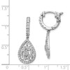 Lex & Lu Sterling Silver w/Rhodium CZ Hinged Hoop Dangle Earrings LAL45135 - 4 - Lex & Lu