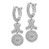 Lex & Lu Sterling Silver Polished CZ Circle Hinged Hoop Dangle Earrings LAL45139 - 2 - Lex & Lu