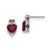 Lex & Lu Sterling Silver & 14K Red Enhanced Topaz and Diamond Earrings - Lex & Lu