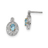 Lex & Lu Sterling Silver & 14K Sky Blue Topaz& Diamond Earrings - Lex & Lu