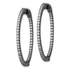 Lex & Lu Sterling Silver Ruthenium-plated In & Out CZ Round Hoop Earrings LALQE7562B - 2 - Lex & Lu
