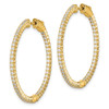 Lex & Lu Sterling Silver Yellow-plated CZ In & Out Round Hoop Earrings LAL45159 - 2 - Lex & Lu