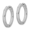 Lex & Lu Sterling Silver CZ 200 Stones In & Out Round Hoop Earrings - 5 - Lex & Lu