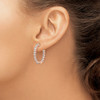 Lex & Lu Sterling Silver Rose-plated CZ In & Out Hoop Earrings LAL45172 - 3 - Lex & Lu