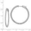 Lex & Lu Sterling Silver CZ 76 stones In & Out Round Hoop Earrings - 6 - Lex & Lu