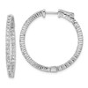 Lex & Lu Sterling Silver CZ 66 Stones In & Out Round Hoop Earrings - Lex & Lu