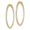 Lex & Lu Sterling Silver Gold-plated 100 Stone CZ In & Out Hoop Earrings - 2 - Lex & Lu