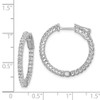 Lex & Lu Sterling Silver w/Rhodium In & Out CZ Hinged Hoop Earrings LAL45199 - 4 - Lex & Lu