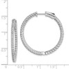 Lex & Lu Sterling Silver w/Rhodium CZ In & Out Hinged Hoop Earrings LAL45200 - 4 - Lex & Lu