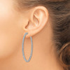 Lex & Lu Sterling Silver w/Rhodium CZ In & Out Hinged Hoop Earrings LAL45208 - 3 - Lex & Lu