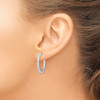 Lex & Lu Sterling Silver w/Rhodium CZ In & Out Hinged Hoop Earrings LAL45211 - 3 - Lex & Lu