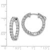 Lex & Lu Sterling Silver w/Rhodium CZ In & Out Hinged Hoop Earrings LAL45213 - 4 - Lex & Lu