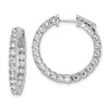 Lex & Lu Sterling Silver w/Rhodium CZ In & Out Hinged Hoop Earrings LAL45215 - Lex & Lu