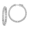 Lex & Lu Sterling Silver w/Rhodium CZ In & Out Hinged Hoop Earrings LAL45220 - Lex & Lu