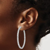 Lex & Lu Sterling Silver w/Rhodium CZ In & Out Hinged Hoop Earrings LAL45221 - 3 - Lex & Lu