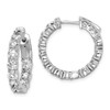 Lex & Lu Sterling Silver w/Rhodium CZ In & Out Hinged Hoop Earrings LAL45222 - Lex & Lu