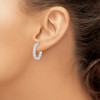 Lex & Lu Sterling Silver w/Rhodium CZ In & Out Hinged Hoop Earrings LAL45222 - 3 - Lex & Lu