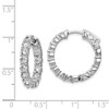 Lex & Lu Sterling Silver w/Rhodium CZ In & Out Hinged Hoop Earrings LAL45228 - 4 - Lex & Lu