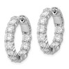 Lex & Lu Sterling Silver w/Rhodium CZ In & Out Hinged Hoop Earrings LAL45231 - 2 - Lex & Lu