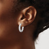 Lex & Lu Sterling Silver w/Rhodium CZ In & Out Hinged Hoop Earrings LAL45231 - 3 - Lex & Lu