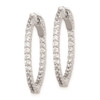 Lex & Lu Sterling Silver w/Rhodium CZ In & Out Hinged Hoop Earrings LAL45236 - 2 - Lex & Lu