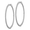 Lex & Lu Sterling Silver w/Rhodium CZ In & Out Hinged Hoop Earrings LAL45237 - 2 - Lex & Lu