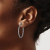 Lex & Lu Sterling Silver Ruthenium-plated CZ In & Out Hinged Hoop Earrings - 3 - Lex & Lu