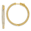 Lex & Lu Sterling Silver Yellow-plated CZ In & Out Hinged Hoop Earrings - Lex & Lu