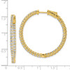 Lex & Lu Sterling Silver Yellow-plated CZ In & Out Hinged Hoop Earrings - 4 - Lex & Lu