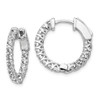 Lex & Lu Sterling Silver w/Rhodium CZ In & Out Hinged Hoop Earrings LAL45243 - Lex & Lu