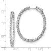 Lex & Lu Sterling Silver w/Rhodium CZ Hinged Oval Hoop Earrings LAL45250 - 4 - Lex & Lu