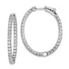 Lex & Lu Sterling Silver w/Rhodium CZ Hinged Oval Hoop Earrings LAL45253 - Lex & Lu