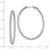 Lex & Lu Sterling Silver w/Rhodium CZ Hinged Oval Hoop Earrings LAL45254 - 4 - Lex & Lu