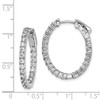 Lex & Lu Sterling Silver w/Rhodium CZ Hinged Oval Hoop Earrings LAL45255 - 4 - Lex & Lu