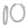 Lex & Lu Sterling Silver w/Rhodium CZ Hinged Oval Hoop Earrings LAL45257 - Lex & Lu