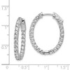 Lex & Lu Sterling Silver w/Rhodium CZ Hinged Oval Hoop Earrings LAL45257 - 4 - Lex & Lu