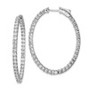 Lex & Lu Sterling Silver w/Rhodium CZ Hinged Oval Hoop Earrings LAL45261 - Lex & Lu