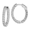 Lex & Lu Sterling Silver w/Rhodium CZ Hinged Oval Hoop Earrings LAL45262 - Lex & Lu