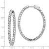 Lex & Lu Sterling Silver w/Rhodium CZ Hinged Oval Hoop Earrings LAL45263 - 4 - Lex & Lu