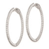 Lex & Lu Sterling Silver w/Rhodium CZ In & Out Hinged Hoop Earrings LAL45265 - 2 - Lex & Lu