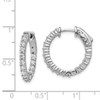 Lex & Lu Sterling Silver w/Rhodium CZ 30 Stone In & Out Hoop Earrings - 4 - Lex & Lu