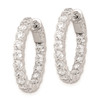 Lex & Lu Sterling Silver w/Rhodium CZ In & Out Hinged Hoop Earrings LAL45268 - 2 - Lex & Lu