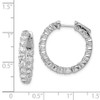 Lex & Lu Sterling Silver w/Rhodium CZ In & Out Hinged Hoop Earrings LAL45268 - 4 - Lex & Lu