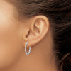 Lex & Lu Sterling Silver w/Rhodium CZ In & Out Hinged Hoop Earrings LAL45271 - 3 - Lex & Lu
