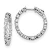 Lex & Lu Sterling Silver w/Rhodium CZ In & Out Hinged Hoop Earrings LAL45277 - Lex & Lu