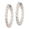 Lex & Lu Sterling Silver w/Rhodium CZ In & Out Hinged Hoop Earrings LAL45277 - 2 - Lex & Lu