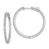 Lex & Lu Sterling Silver w/Rhodium CZ In & Out Hinged Hoop Earrings LAL45290 - Lex & Lu