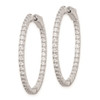 Lex & Lu Sterling Silver w/Rhodium CZ In & Out Hinged Hoop Earrings LAL45290 - 2 - Lex & Lu