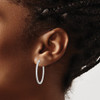 Lex & Lu Sterling Silver w/Rhodium CZ In & Out Hinged Hoop Earrings LAL45290 - 3 - Lex & Lu